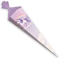 itenga Schultüte ITENGA Schultüte 85cm eckig Motiv EINHORN ZAUBERWOLKE Zuckertüte Tüllv