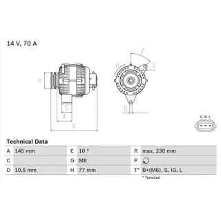 Bosch Lichtmaschine Toyota Hiace 2,4