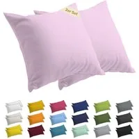 Lavea Kissenbezug 2er Set Kissenhülle Jersey, 100% Baumwolle, Kissenbezüge, (2 Stück), allergikerfreundlich - sicherer YKK-Reißverschluss - waschbar 60°C