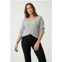pieces Wickelpullover PCSILLY LS REV WRAP KNIT NOOS BC im Wickeldesign