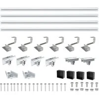 NuaSol Solarmodul-Halterung Dach Ziegeldach Photovoltaik Befestigung Set 2er, (für 2 Solarmodule, 2er)