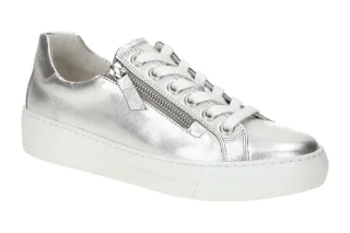 Gabor 66.465.10 FLORENZ Damenschuhe Silber Sportliche Sneaker Plateau