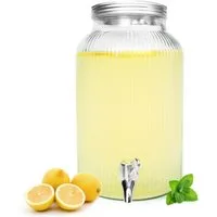 Sendez Getränkespender 5 Liter mit Zapfhahn aus Edelstahl Wasserspender Saftspender, Getränkespender 5 Liter