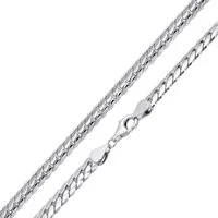 Materia Silberkette Herren Silber Panzerkette massiv breit 6mm K48, 925 Sterling Silber, rhodiniert