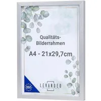 Levandeo® Bilderrahmen, Bilderrahmen Silber 21x29,7 Made in EU Fotorahmen A4 Poster Urkunde