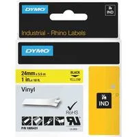 Rhino Vinylband 1805431, Schriftband 24 mm, schwarz auf gelb