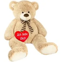 BRUBAKER Kuscheltier Riesen XXL Teddybär (150 cm) Ich liebe Dich Herz (1-St., mit gestreifter Schleife), großer Teddy Bär, Stofftier Plüschtier