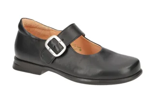 Think PENSA_D Schwarz Echtleder Slipper Mary-Jane Damenschuhe bequem G-Weite