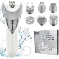 AIMAX Epilierer Epilierer für Damen 7-in-1-Haarentfernungsgerät für Frauen Wasserdicht, Elektrischer Damenrasierer  mit Peelingbürste,Reinigungsbürste,Massage, für Gesicht, Beine, Augenbraue, Nasenhaare, Bikini und Achseln IPX6