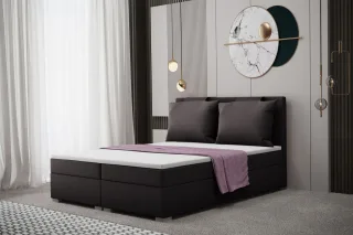 Boxspringbett Schlafzimmerbett MATRO 180x220cm in Stoff Soro Zinn