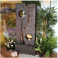 Wacredo Gartenbrunnen Premium Wasserspiel Komplettset Gambia, Wasserbecken BxT: 52x23.5 cm, Gesamtmaße: 52 x 23,5 x 119cm (L x B x H)
