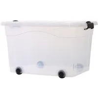GERSO Aufbewahrungsbox Aufbewahrungsbox mit Deckel 60L auf Rollen