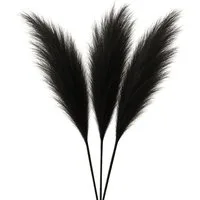 Kunstpflanze Pampasgras Deko XXL Kunstblume Pampasgras Großes Pampasgras Schwarz Pampas gras, Layba, Höhe 100 cm, Pampas Schwarz 3 Stiele