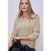 STREET ONE V-Ausschnitt-Pullover im soften Baumwoll-Mix