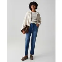 OPUS 5-Pocket-Jeans LANAH LIVELY Straight aus Dry Indigo® Mid Rise gerader Beinverlauf, fester Griff