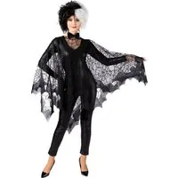 Karneval-Klamotten Kostüm Spinnenkostüm Damen Poncho Spinnweben Halloween, Frauenkostüm Halloweenkostüm schwarzen Spinnen Cape Karneval Fasching