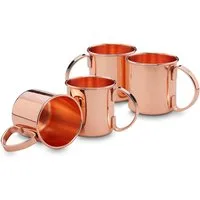 ECHTWERK Glas Moscow Mule Kupferbecher 2er Set, 4-tlg., Edelstahl