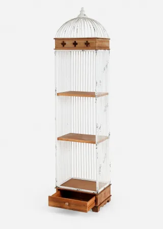 bonprix Regal, beige, Gr.172x41 cm, Kreative Aufbewahrungslösung: Regal in Vogelkäfig Form