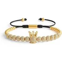 UNIQAL.de Edelstahlarmband Set Edelstahlarmband SET Herren "ROYAL KING" vergoldet - Set 4-Armbänder (Edelstahl, Casual Style, handgefertigt), mit Zirkonia