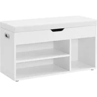 VASAGLE Schuhbank, mit Sitzfläche, Sitzbank mit Stauraum, gepolstert, 30 x 80 x 44 cm