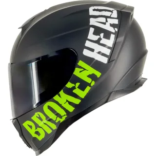 Broken Head (A-Minus-Ware) BeProud Sport Grün Motorradhelm + Schwarzes Visier