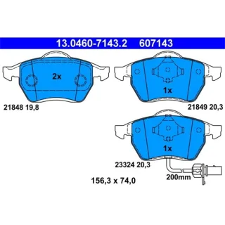 ATE Bremsbel?ge vorne Ford Seat VW Sharan 13.0460-7143.2
