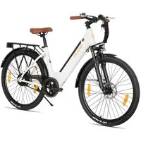 HILAND E-Bike E-Bike Trekkingrad 26 Zoll mit Gepäckträger für Alltag und Touren, Heckmotor, 280,8 Wh