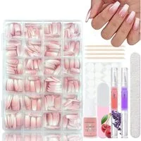 LuxusKollektion Kunstfingernägel Press On Nägel 360 Stück Ombre Rosa Gradient Ballerina 1 ml (1er Pack)
