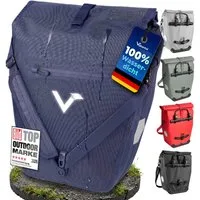 Valkental Fahrradtasche Gepäckträgertasche mit Umhängeschlauf, 2in1 wasserdicht, mit Rolltop Verschluss & Laptopfach 28L