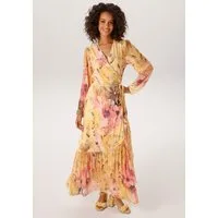 Aniston CASUAL Wickelkleid mit großflächigen Batikblüten bedruckt