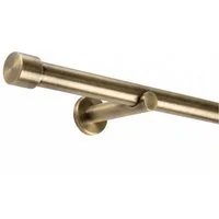 Deco-Raum Gardinenstange Kappe, Ø 25 mm, 1-läufig, Wunschmaßlänge, kürzbar, Bohren, verschraubt, Metall, Komplett-Set mit Befestigungsmaterial