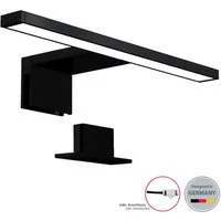 B.K.Licht Wandleuchte Badleuchte LED Spiegelleuchte Badezimmer IP44 230V chrom/schwarz, LED fest integriert, 4000K, Schminklicht 8W 780lm Badezimmer-Beleuchtung Spiegelschrank Flur