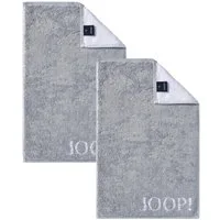 JOOP! Handtuch 2 Stück Joop! Gästetuch Classic Silber Grau 1600-76 30x50, Walkfrottier, 100% Baumwolle