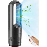 tectake Turmventilator Standlüfter Polar in anthrazit, 14,5 x 55,5 cm, Inkl. Fernbedienung, 80° Oszillation, 20 W, Schlafmodus, mit Timer-Funktion, LED-Bedienfeld