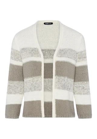 FRANK WALDER - Leichtjacke SUNKISSED JUNGLE mit offenen Kanten ecru/khaki - Gr. - 40