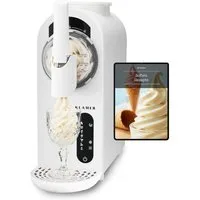 KLAMER Eismaschine 1,5L, 7 Programme (Softeis, Slush, Frapp), Eismaschine & Slush Masch…, 1,5 l, 210 W, Kompressor-Technologie, 7 Programme, Automatische Reinigung