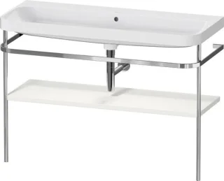 Duravit Happy D.2 Plus c-shaped Set mit Metallkonsole Nordic Weiß Seidenmatt 1175x490x850 mm - HP483 HP4839N39390000