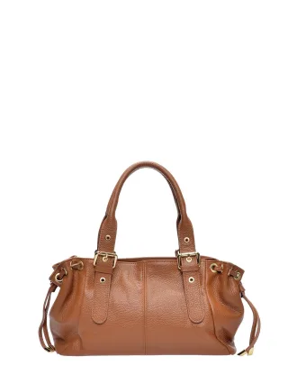 Anna Luchini Braun Rindsledertasche
