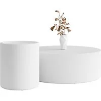 Lookway Couchtisch DUALO Couchtisch-Set – Modernes Design fürs Wohnzimmer (2er Set), Durchmesser: ⌀90 cm & ⌀40 cm