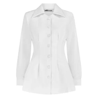 Odd Muse - Bluse für Damen, Maßgeschneidert, Langärmlig (Weiß)