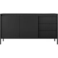 MOEBLO Kommode Rifaro B 153 2D3S (geriffelte-Fronten, Sideboard Wohnzimmer Kommode Schlafzimmer Komodenschrank Highboard, Push-to-open-Öffnung, Rifaro)