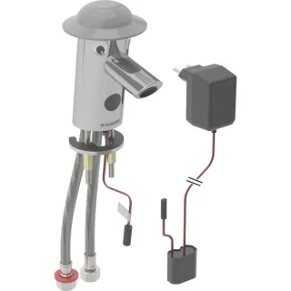 Geberit Bambini Waschtischarmatur, Netzbetrieb glanzverchromt / staubgrau, Baujahr 2025, 116209215 116209215