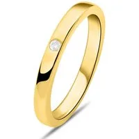Tony Fein Fingerring Bandring 3 mm 585er 14 Karat Vergoldet Hochglanzpoliert