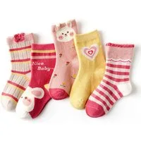 axy Socken axy Kinder Socken 5 Paar Multipack Mädchen Strümpfe Hase (5er-Pack, 5 Paar) Geschenke Bunte Weich Neuheit Kindersocken