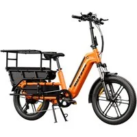 SISIGAD E-Bike Cityrad 20'' E-Lastenrad Longtail mit Kindersitz – 250W Motor, 48V 15Ah Akku, Heckmotor, 720 Wh, E-Cargo Bike Fat Tire E-Bike, 55 km Reichweite und 204 kg Zuladung