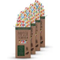 Bestlivings Trinkhalme bunt Mehrfachpack, (100/150/200, 200-tlg), Länge 20 cm, 100% Kraftpapier, robust, geschmacks- und geruchsneutral