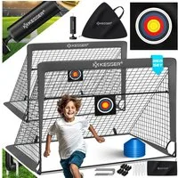 KESSER Fußballtor Set mit Tragetasche, Heringen, Zielscheibe, Hütchen & Pumpe, Pop-Up Tor mit Anti-Rutschfüßen – ideal für Training & Freizeitspiele