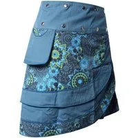Vishes Wickelrock Rock zum Wickeln mit Druckknöpfen Mandala Blumen Cacheur, Elfen, Goa, Hippie Style