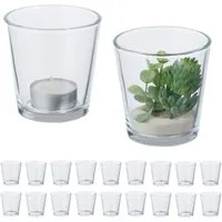 relaxdays Teelichthalter Teelichtgläser 20er Set (20er Set, 20 St., 20er Set)