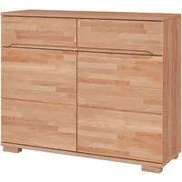 Home affaire Sideboard VETRO in zwei Farben Erhältlich, teilmassiv, 2 Schubladen, 3 Fächer, B/T/H: 100/40/85cm Fronten: Massivholz, Korpus: Melamin, Griffmulden